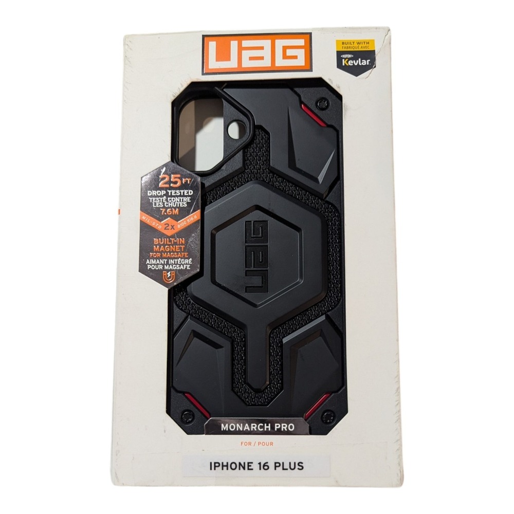 Nn5-O UAG iPhone 16 Plus Case Monarch Pro - Rugged No-Slip, Made w/ Kevlar Black